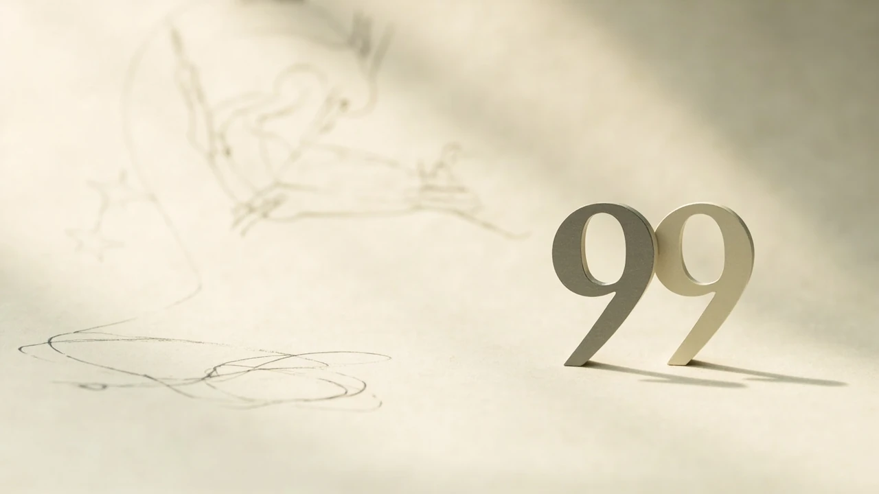 Numero 9 9 su fondo neutro per illustrare il significato
